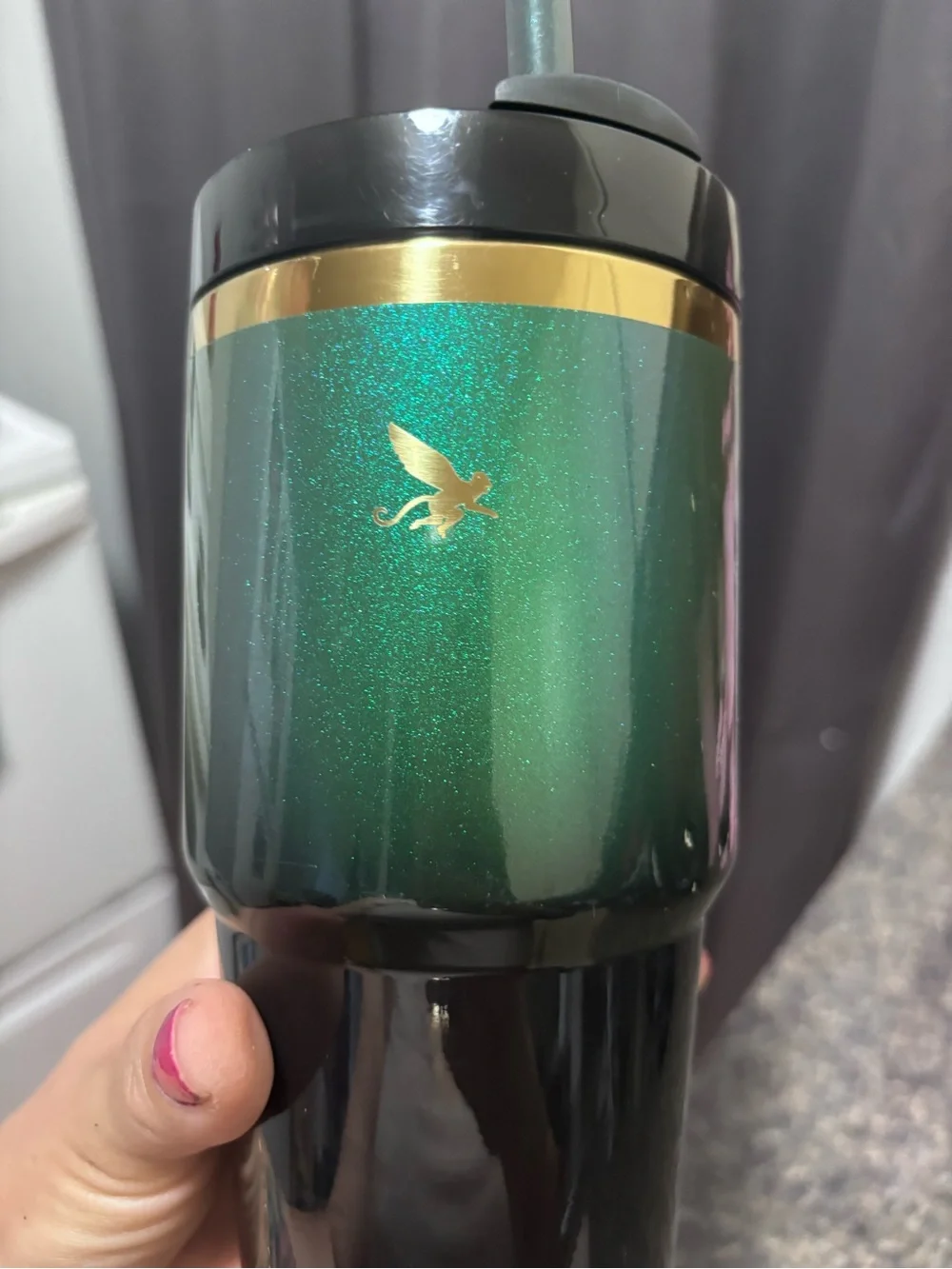 Stanley Green Metallic Tumbler with Gold Logo